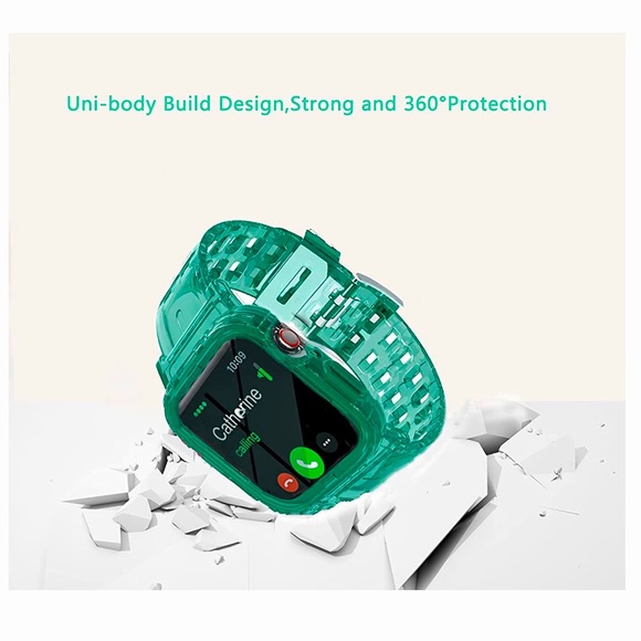 APPLE WATCH 41mm Jelly Crystal Silicone Case Strap Watch Band - Picture 2 of 8